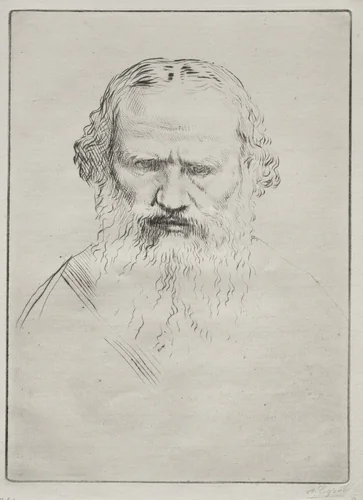 Tolstoi by Alphonse Legros, print, 1857-1911