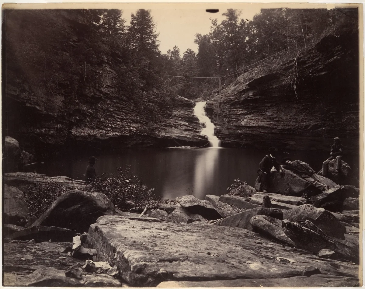 [Lula Lake and Upper Falls on Rock Creek, near Lookout Mountain, Georgia] by Isaac H. Bonsall, photograph, 1864-1865