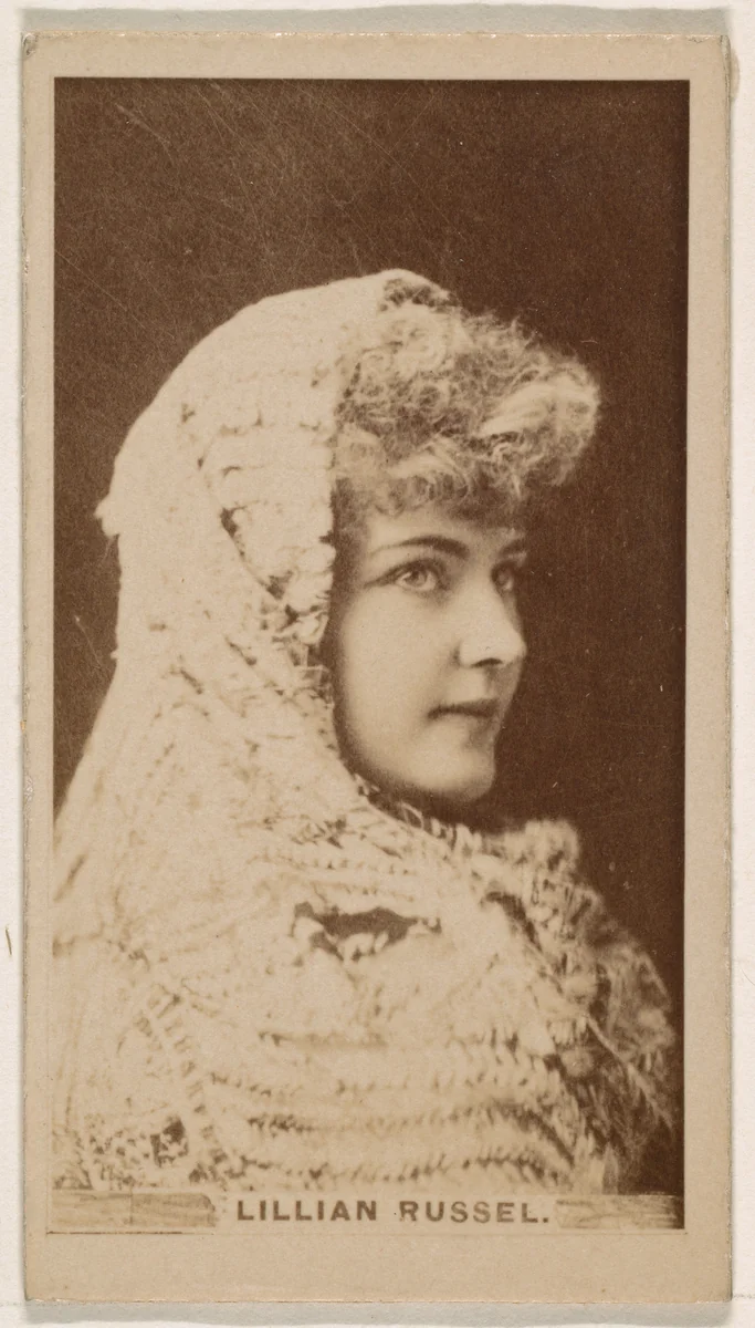 Lillian Russell, from the Actresses series (N245) issued by Kinney Brothers to promote Sweet Caporal Cigarettes by Kinney Brothers Tobacco Company, photograph, 1890