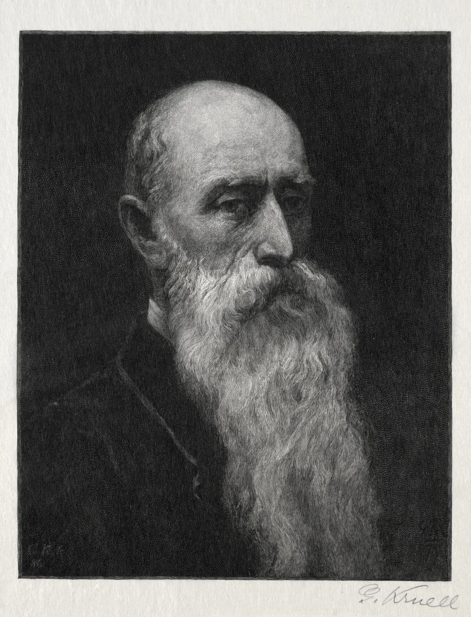 William Morris Hunt by Gustav Kruell, print, 1877-1887