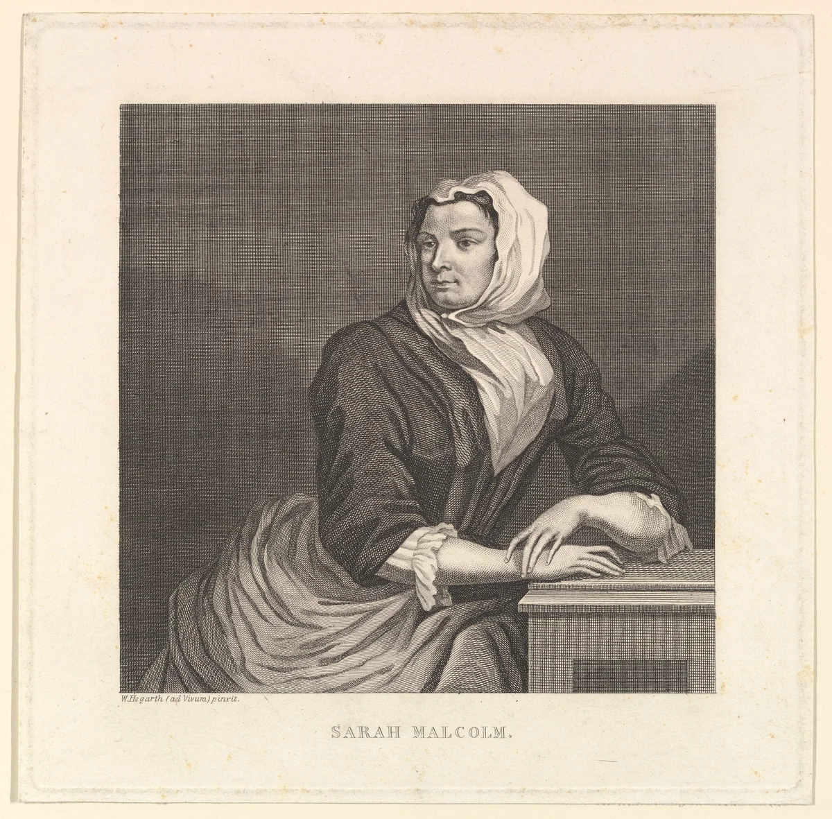 Sarah Malcolm by William Hogarth, print, 1750-1850