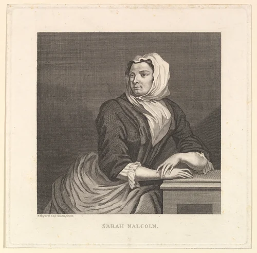 Sarah Malcolm by William Hogarth, print, 1750-1850