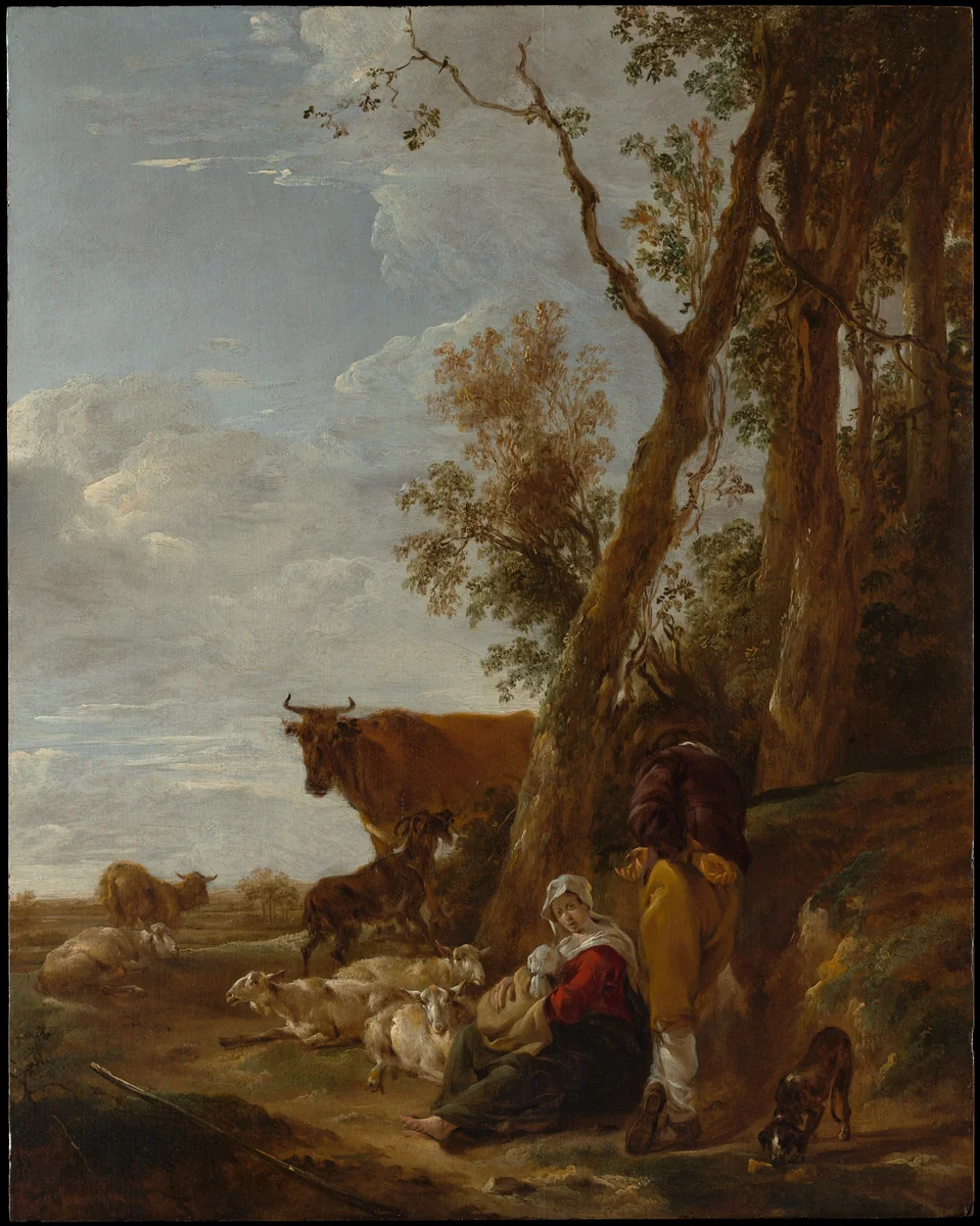 Rest by Nicolaes Berchem, painting, 1644