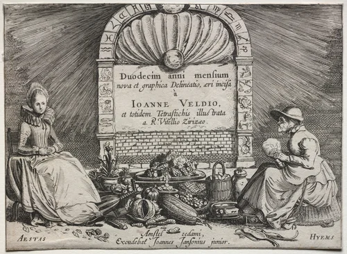 The Twelve Months: Title Page by Jan van de Velde, print, 1608-1618