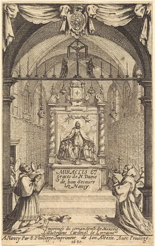 Frontispiece for the Miracles and Graces of Our Lady of "Bon-Secours-les-Nancy" by Jacques Callot, print, 1592-1635