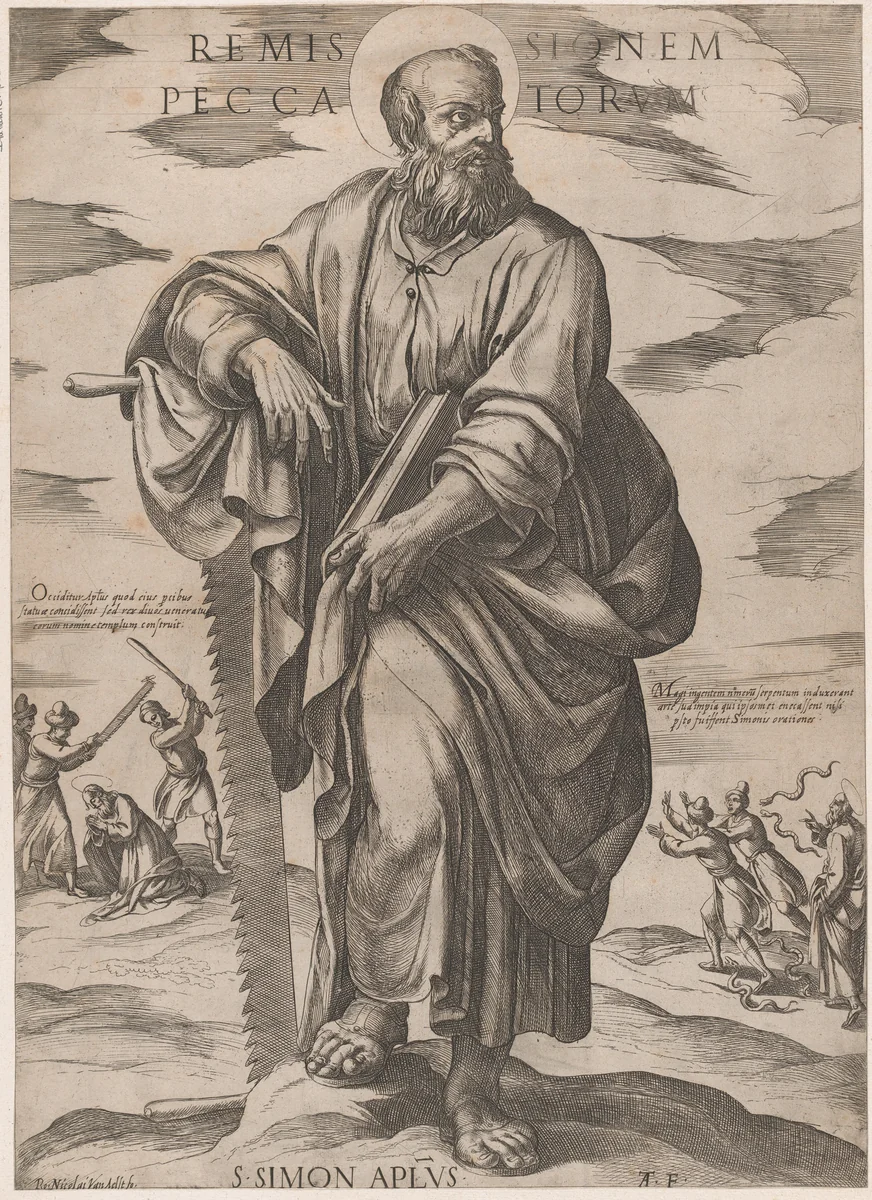 St. Simon, from 'Christ, Mary, and the Apostles' by Antonio Tempesta, print, 1585-1615