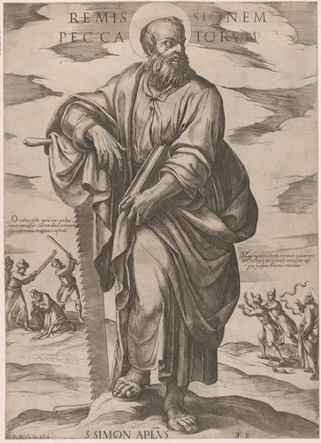 St. Simon, from 'Christ, Mary, and the Apostles' by Antonio Tempesta, print, 1585-1615