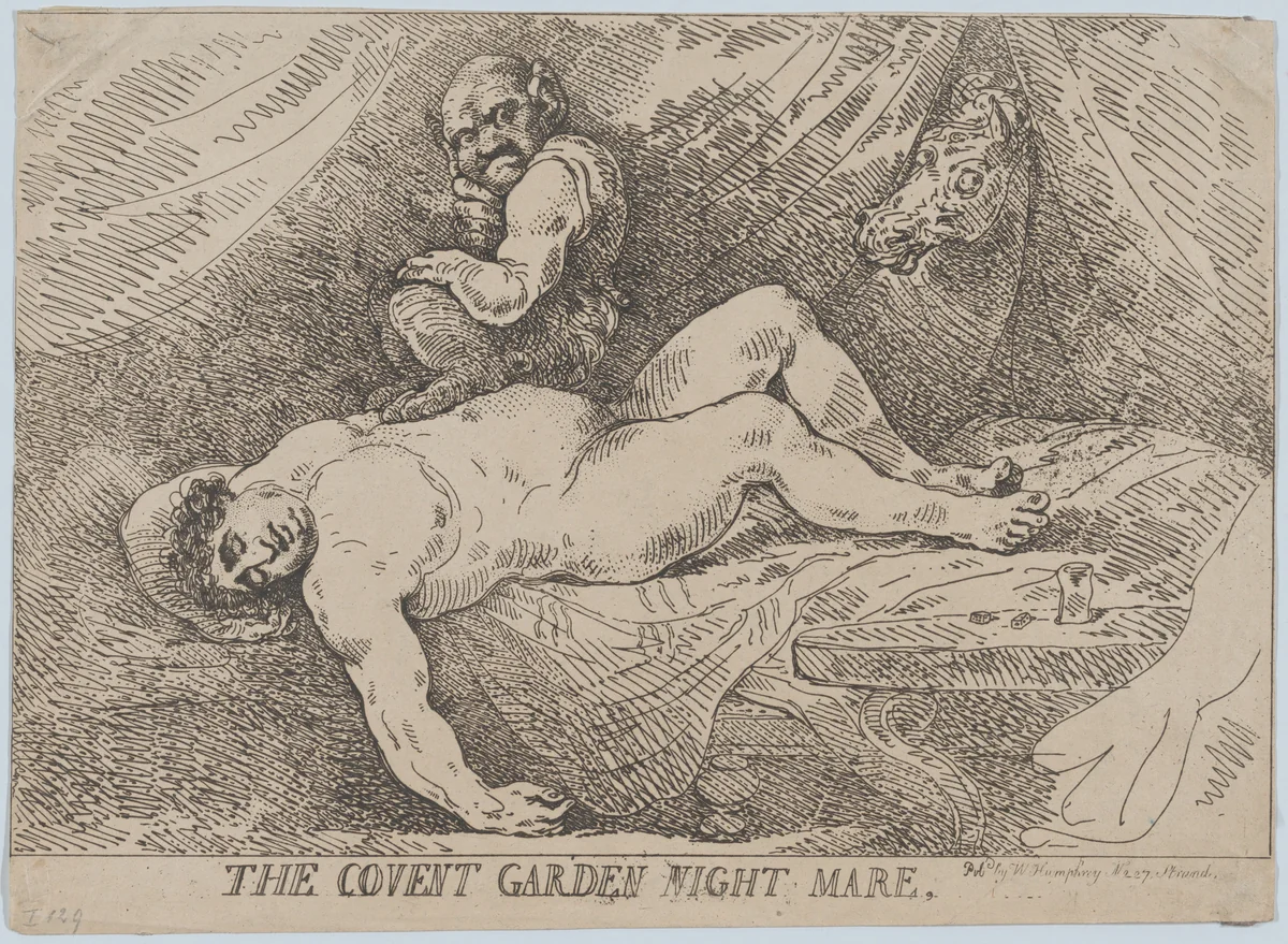 The Covent Garden Night Mare by Thomas Rowlandson, print, 1784