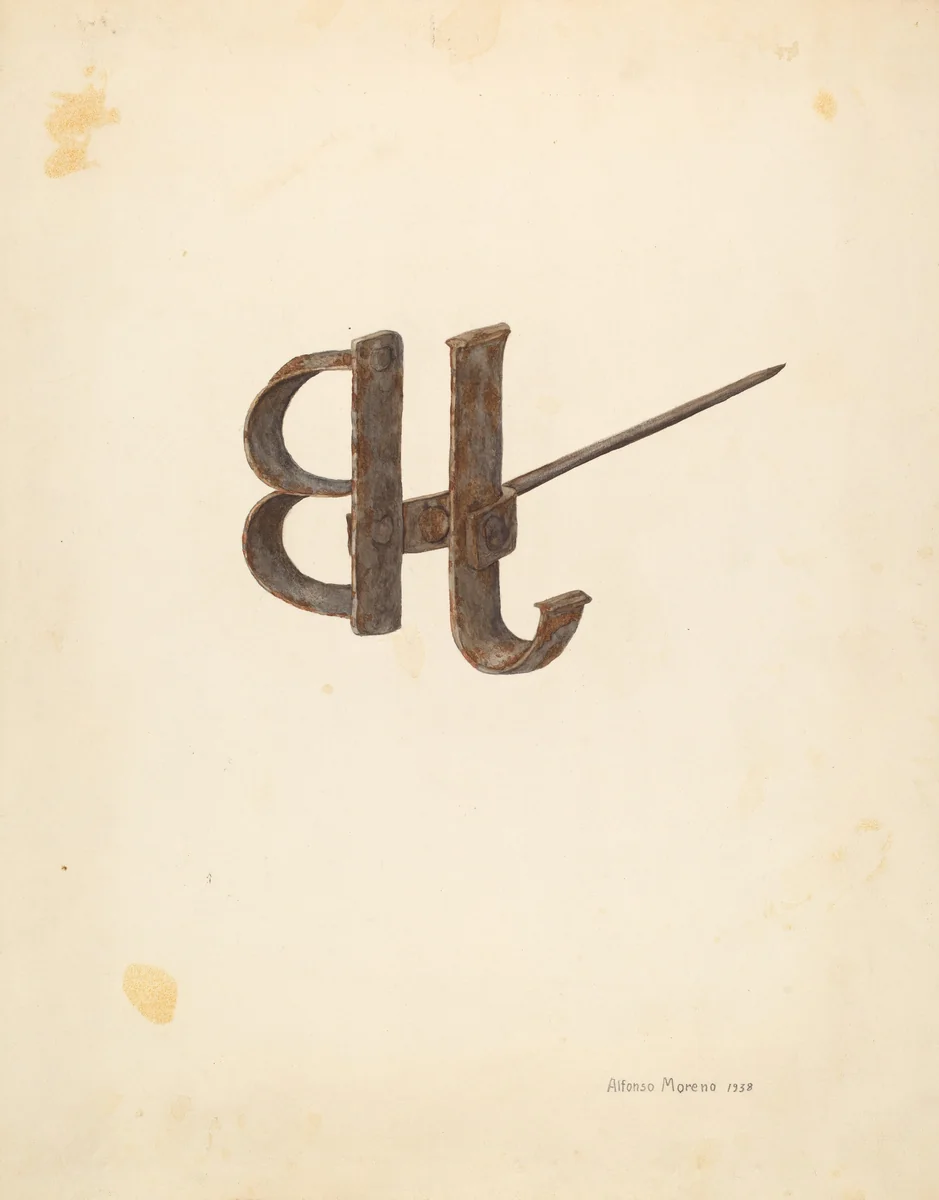 Branding Iron by Alfonso Moreno, index of american design, 1938