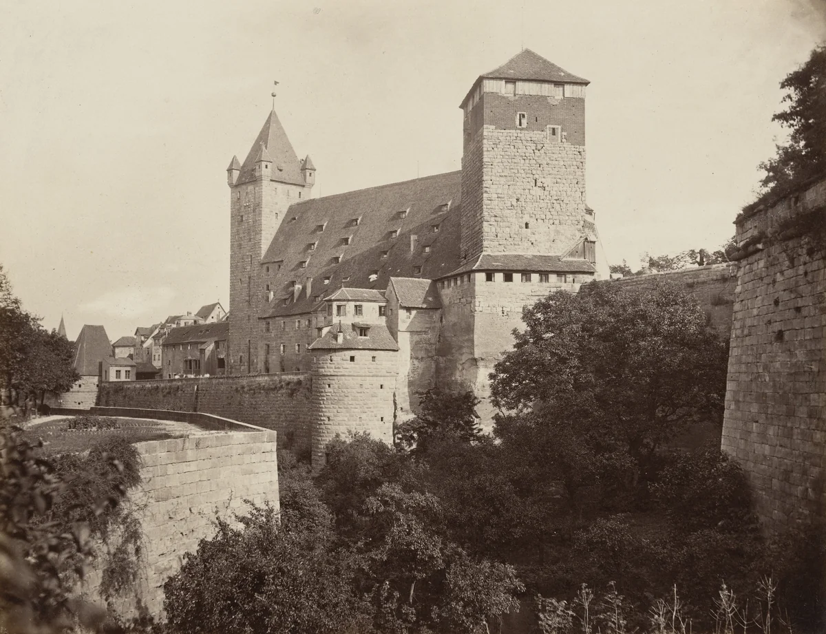 Der Fünfeckige Turm Mit Der Kaiserstallung Und Dem Lug Ins Land by Johann Hahn, photograph, 1871