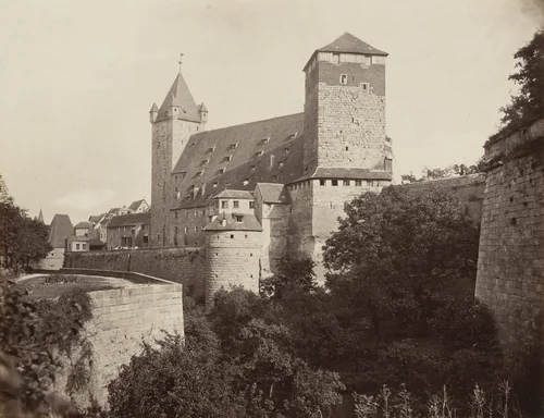 Der Fünfeckige Turm Mit Der Kaiserstallung Und Dem Lug Ins Land by Johann Hahn, photograph, 1871