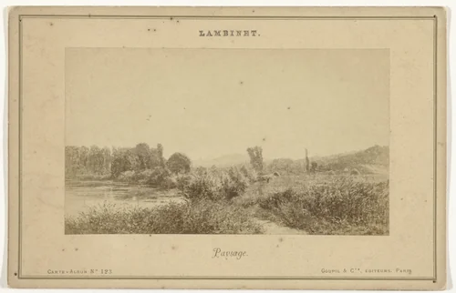 Fotoreproductie van het schilderij 'Paysage' door Émile Lambinet by anonymous, photograph, 1850-1884