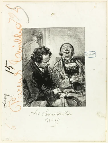 Les-Parents-Terribles series: And now Sir, see what my little girl did by Paul Gavarni, print, 1853