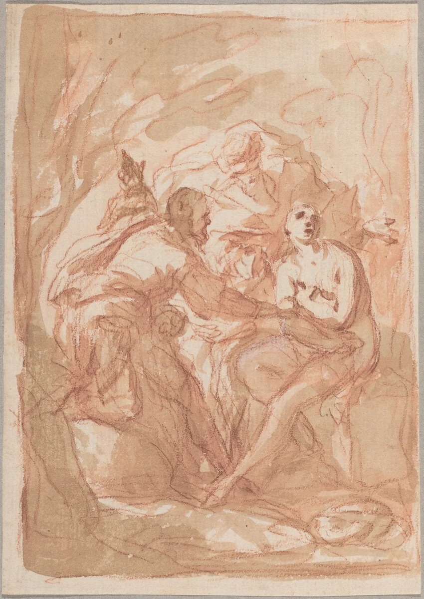 Susanna and the Elders by Johann Michael Rottmayr, drawing, 1700