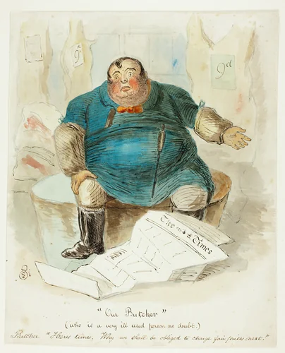 Our Butcher by John Leech, painting, 1835-1845
