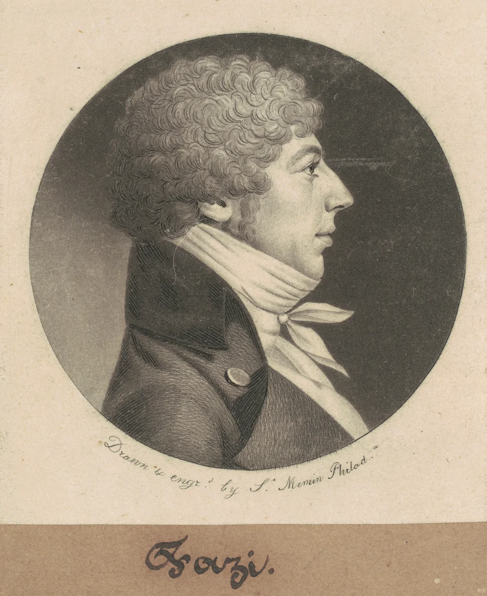 Jean Salomon Fazi by Charles B. J. Févret de Saint-Mémin, print, 1800