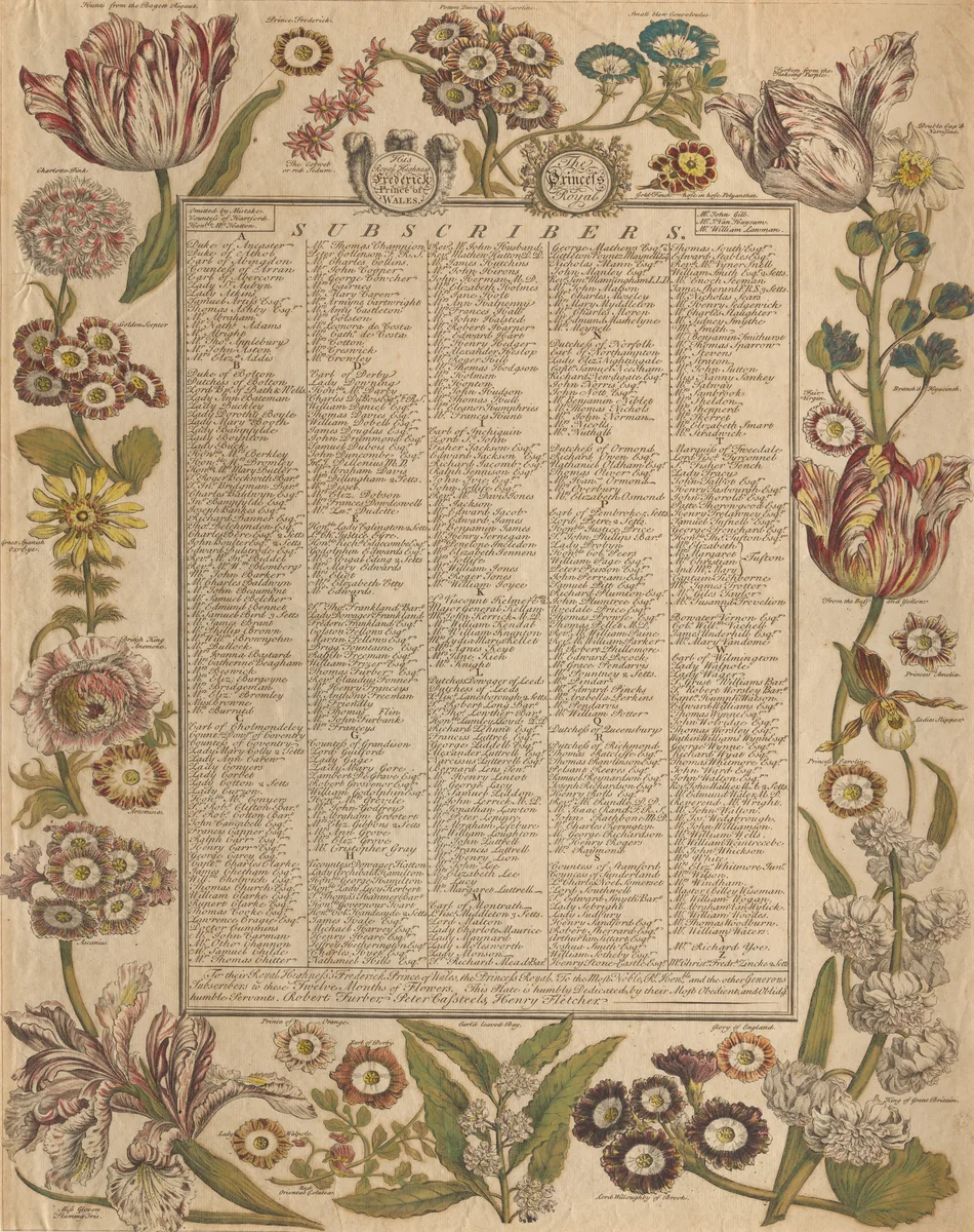 Title Page, from Twelve Months of Flowers by Henry Fletcher
Peter Casteels III, print, 1720-1750