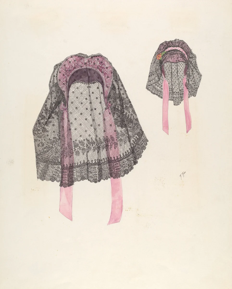 Satin and Lace Hat by Aurelia Arbo, index of american design, 1937