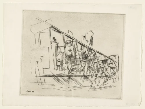Brooklyn Bridge - on the Bridge, No. 2 by John Marin, print, 1944