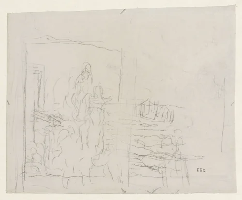 Compositieschets voor een figurenrijk stuk by Pierre Puvis de Chavannes, drawing, 1834-1898