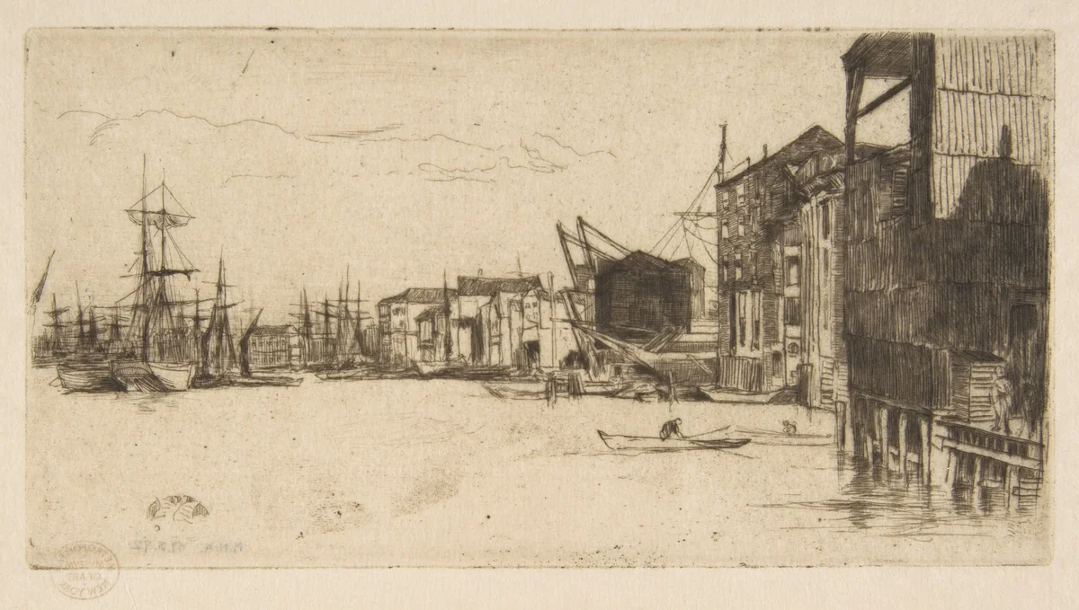 Free Trade Wharf by James McNeill Whistler, print, 1877