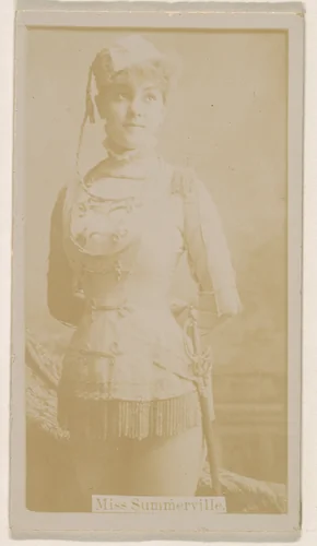 Miss Annie Summerville, from the Actresses series (N245) issued by Kinney Brothers to promote Sweet Caporal Cigarettes by Kinney Brothers Tobacco Company, photograph, 1890