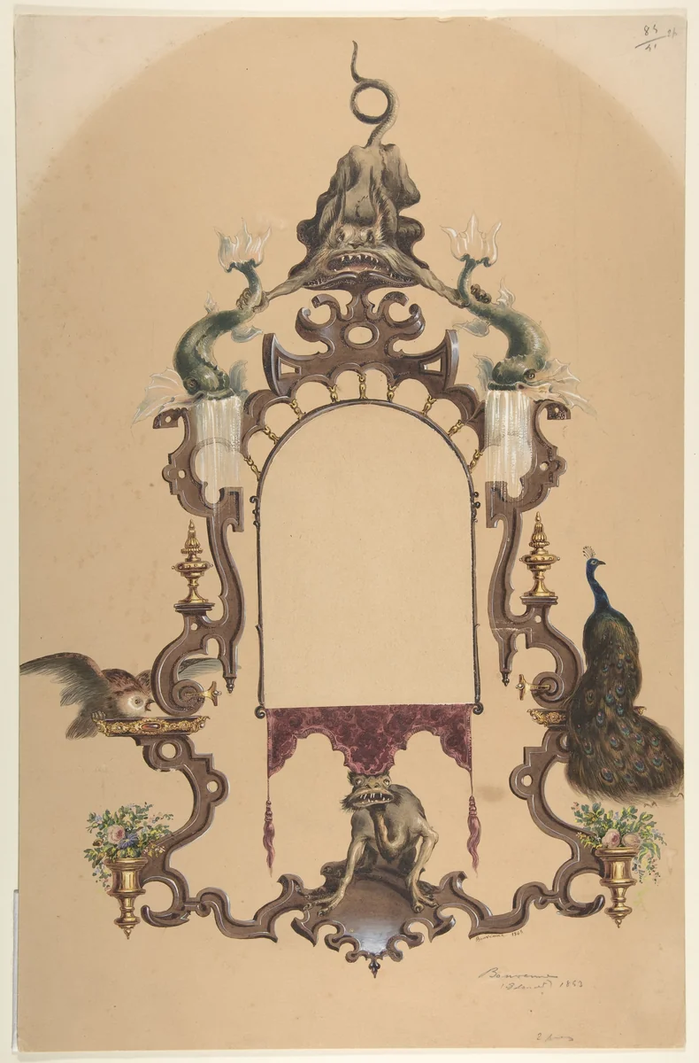 Design for a Frame by Edouard Bouvenne, drawing, 1843