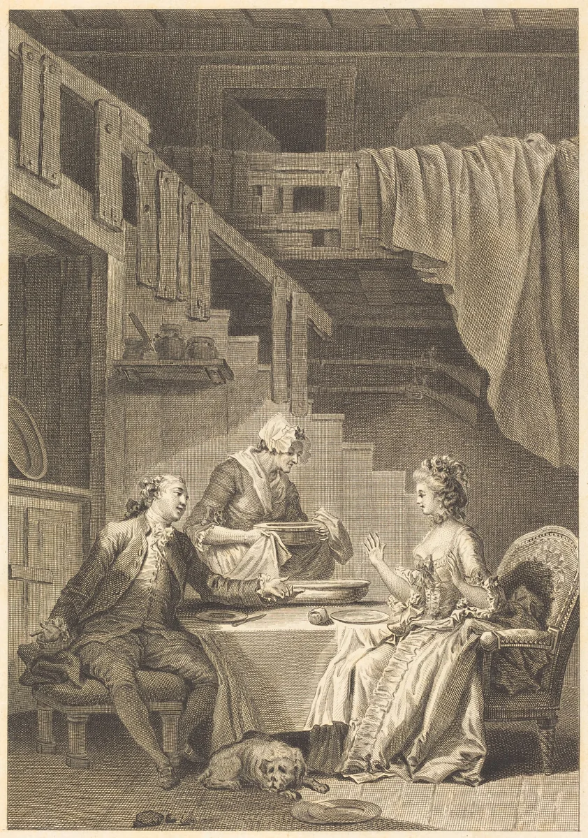 Le faucon by Jean Dambrun; Jean-Baptiste Tilliard; Jean Honoré Fragonard, print, 1741-1808