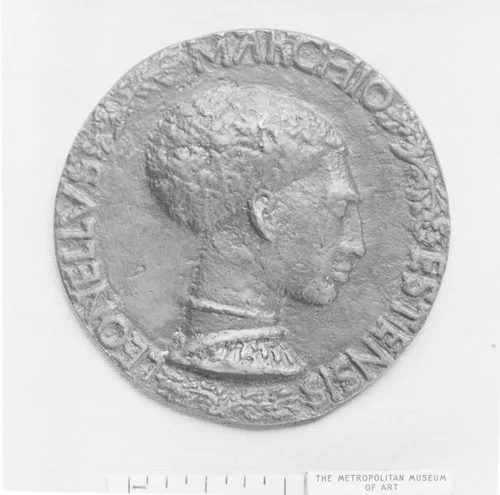 Leonello d'Este, Marquis of Ferrara (1407–1450) by Pisanello, metalwork, 1436-1449
