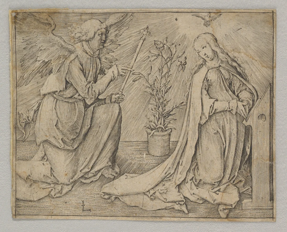 The Annunciation by Lucas van Leyden, print, 1511-1521