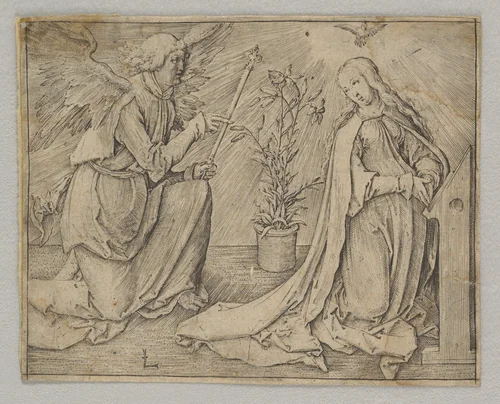 The Annunciation by Lucas van Leyden, print, 1511-1521