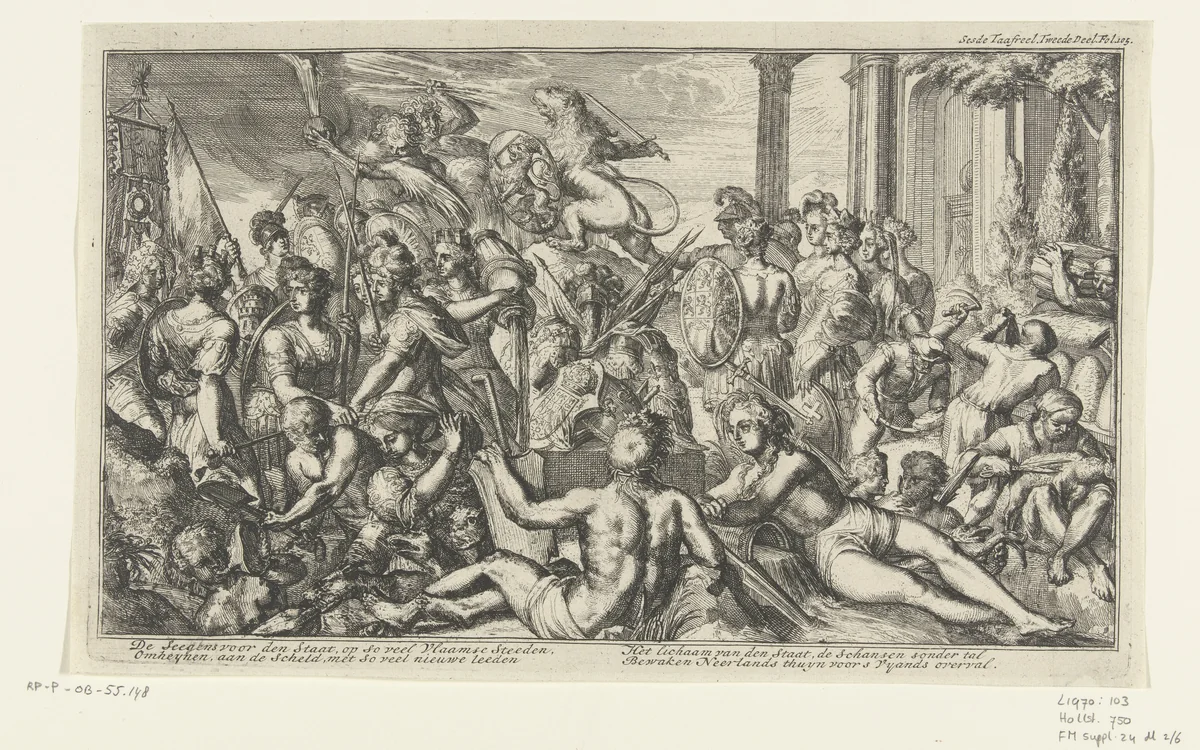 Allegorie op Staats-Vlaanderen by Romeyn de Hooghe, print, 1705-1707