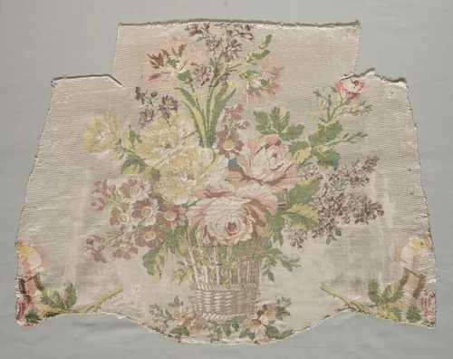 Silk Fragment, Part of Panel called "Le panier fleuri" by Philippe de Lasalle, textile, 1770