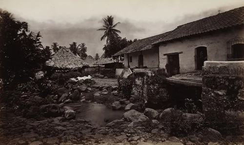 Street in Mazatenango by Eadweard Muybridge, photograph, 1875