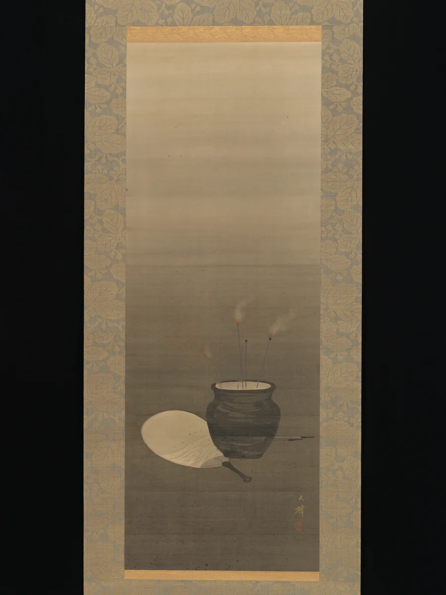 Sparklers on Summer Evening by Shiokawa Bunrin, painting, 1615-1868