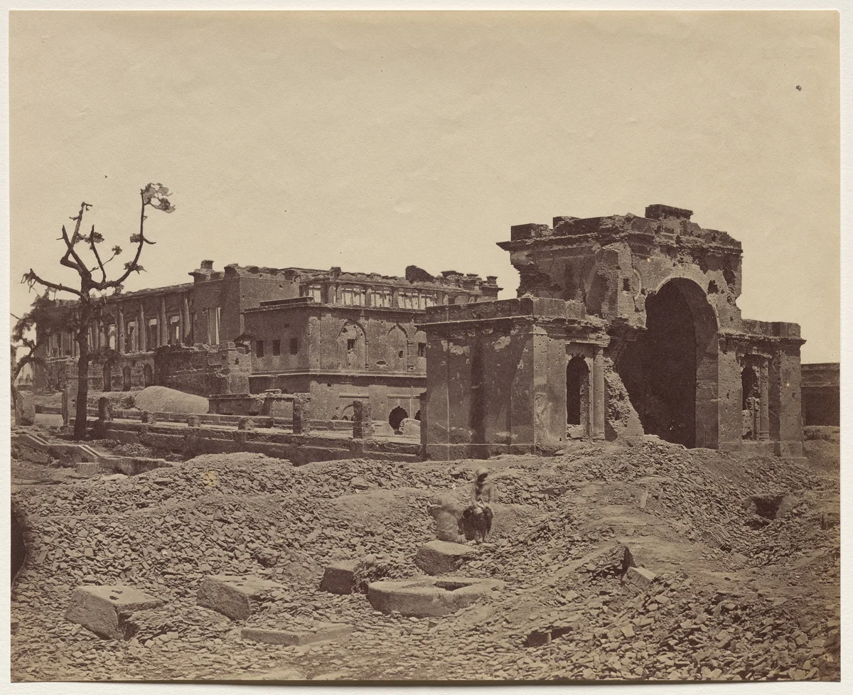 Gateway and Banquetting Room Inside the Residency, Used as Hospital by the Garrison by Felice A. Beato, photograph, 1858