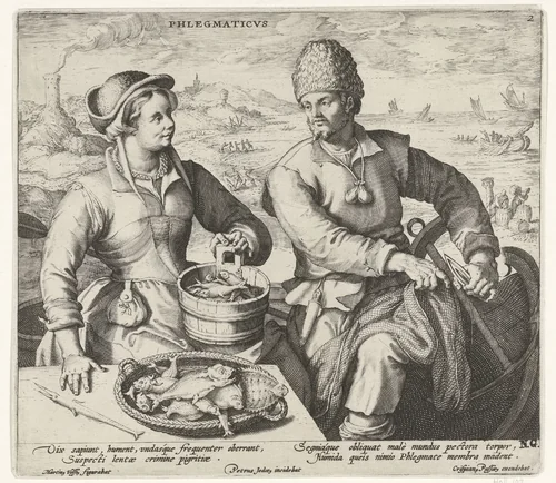 Het flegmatisch temperament by Unknown, print, 1590-1632