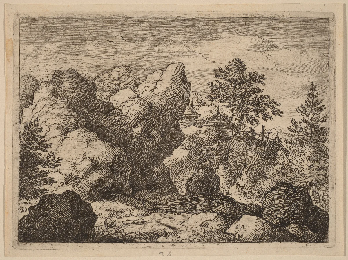 The Pointed Rock by Allart van Everdingen, print, 1645-1656