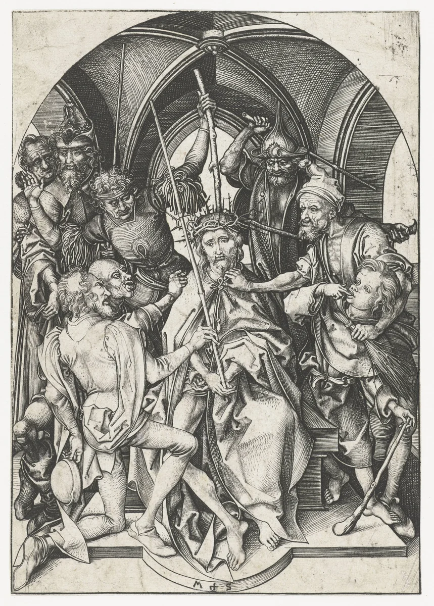 De doornenkroning by Unknown, print, 1470-1491