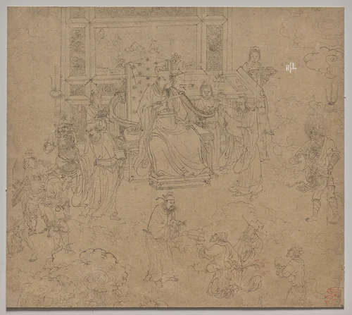 Album of Daoist and Buddhist Themes: Kings of Hells: Leaf 36 by Unknown, painting, 1200-1299