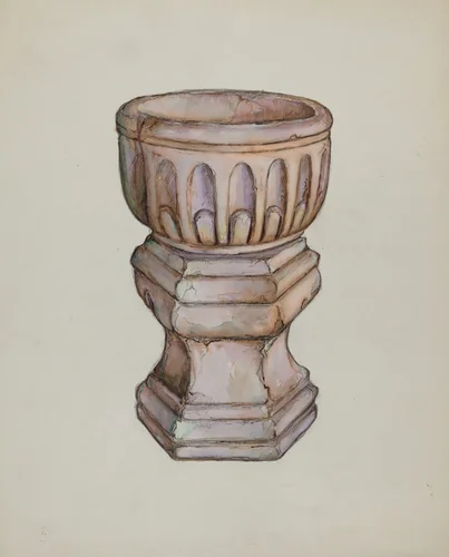 Stone Baptismal Font by George Seideneck, index of american design, 1936