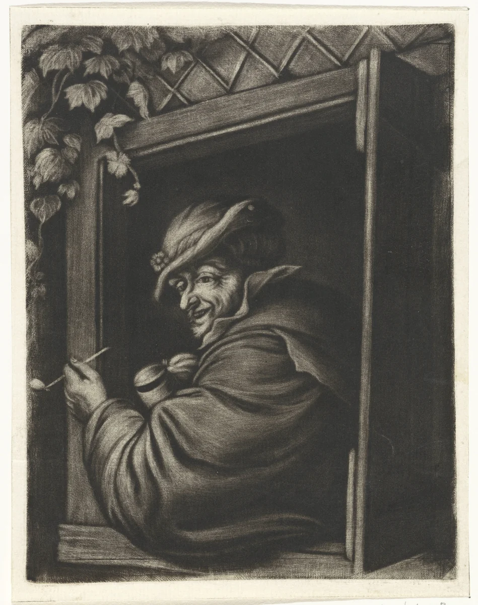Roker voor een open venster by Jacob Hoolaart, print, 1723-1789
