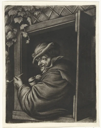 Roker voor een open venster by Jacob Hoolaart, print, 1723-1789
