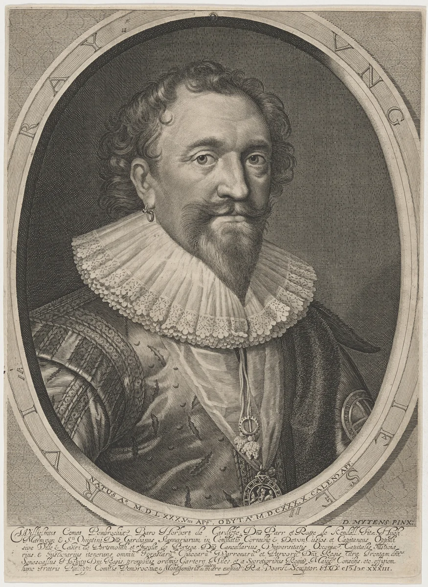 William, Earl of Pembroke by Robert van Voerst, print, 1597-1636