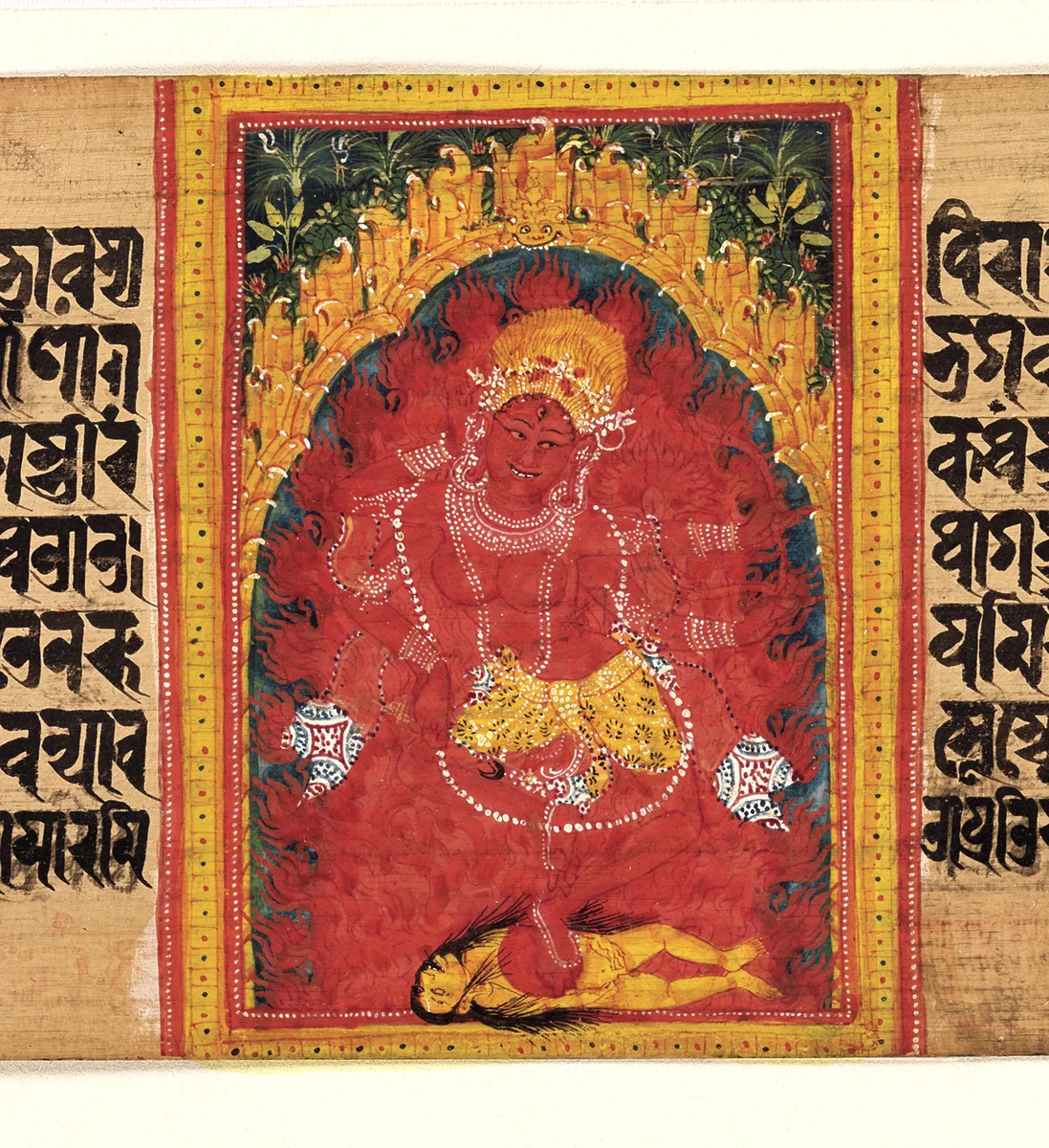 Leaves from an Ashtasahasrika Prajnaparamita Sutra by Mahavihara Master, painting, 1100-1133