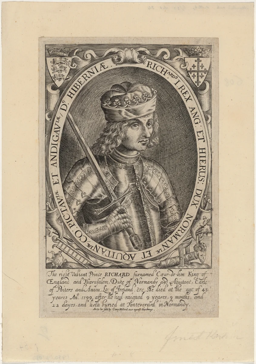Richard I of England by Renold Elstrack, print, 1618