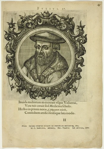 Portrait of Fuxius by Unknown Artist, print, 1574
