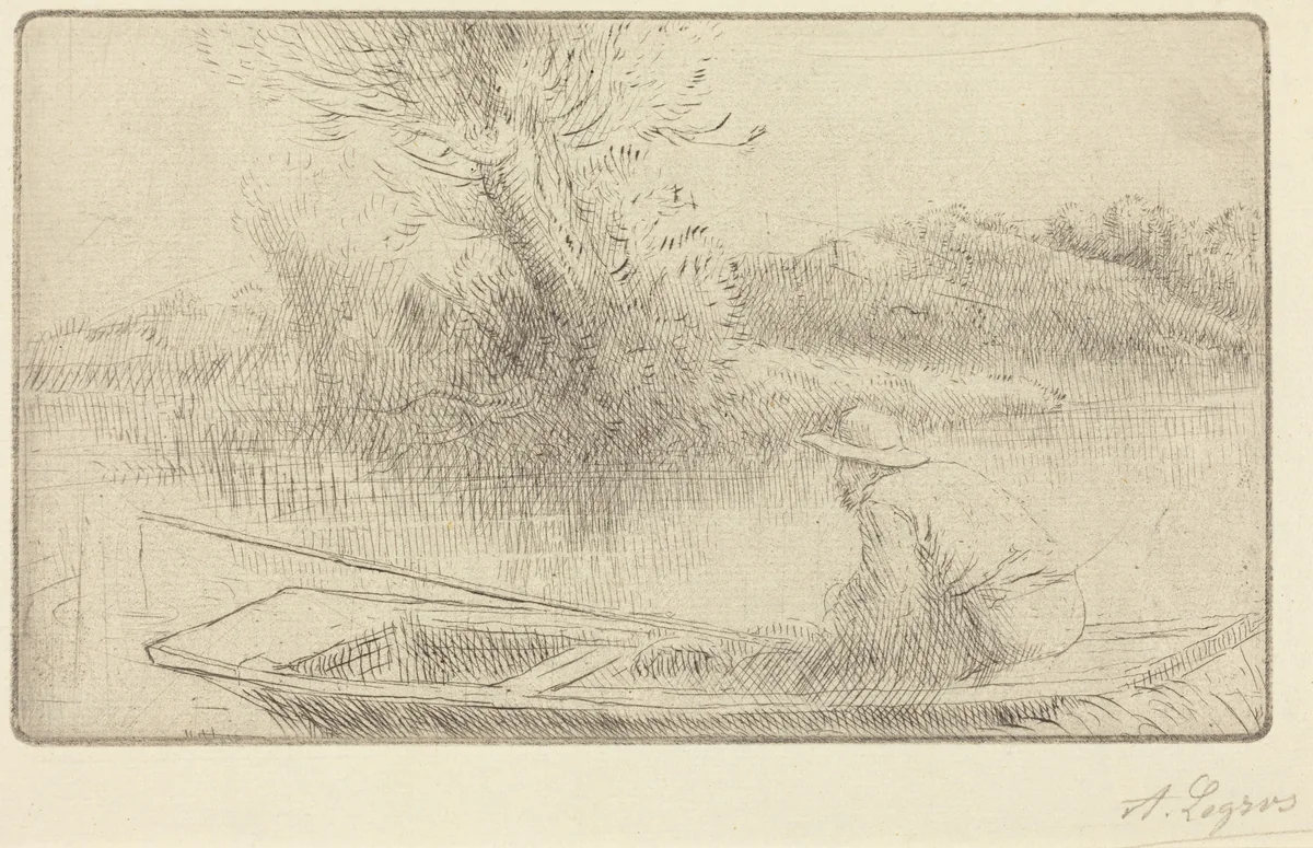 Along the Thames (Sur la Tamise) by Alphonse Legros, print, 1837-1911