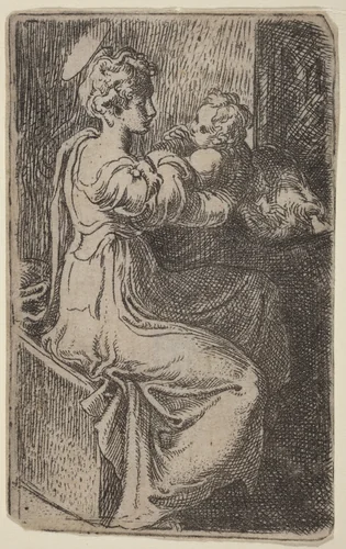 Virgin and Child by Parmigianino, print, 1503-1540