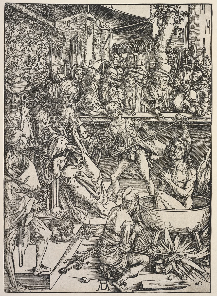 Revelation of St. John: Martyrdom of St. John by Albrecht Dürer, print, 1511